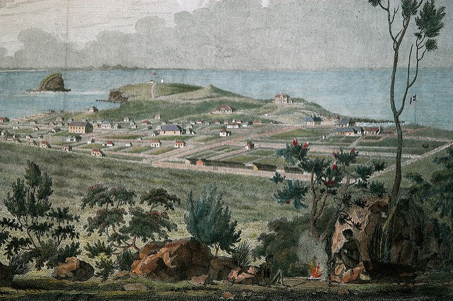 1820 Walter Preston (fl.1811-1820) Newcastle, Hunter's River, New South Wales. (Detail)
Courtesy Newcastle Region Art Gallery