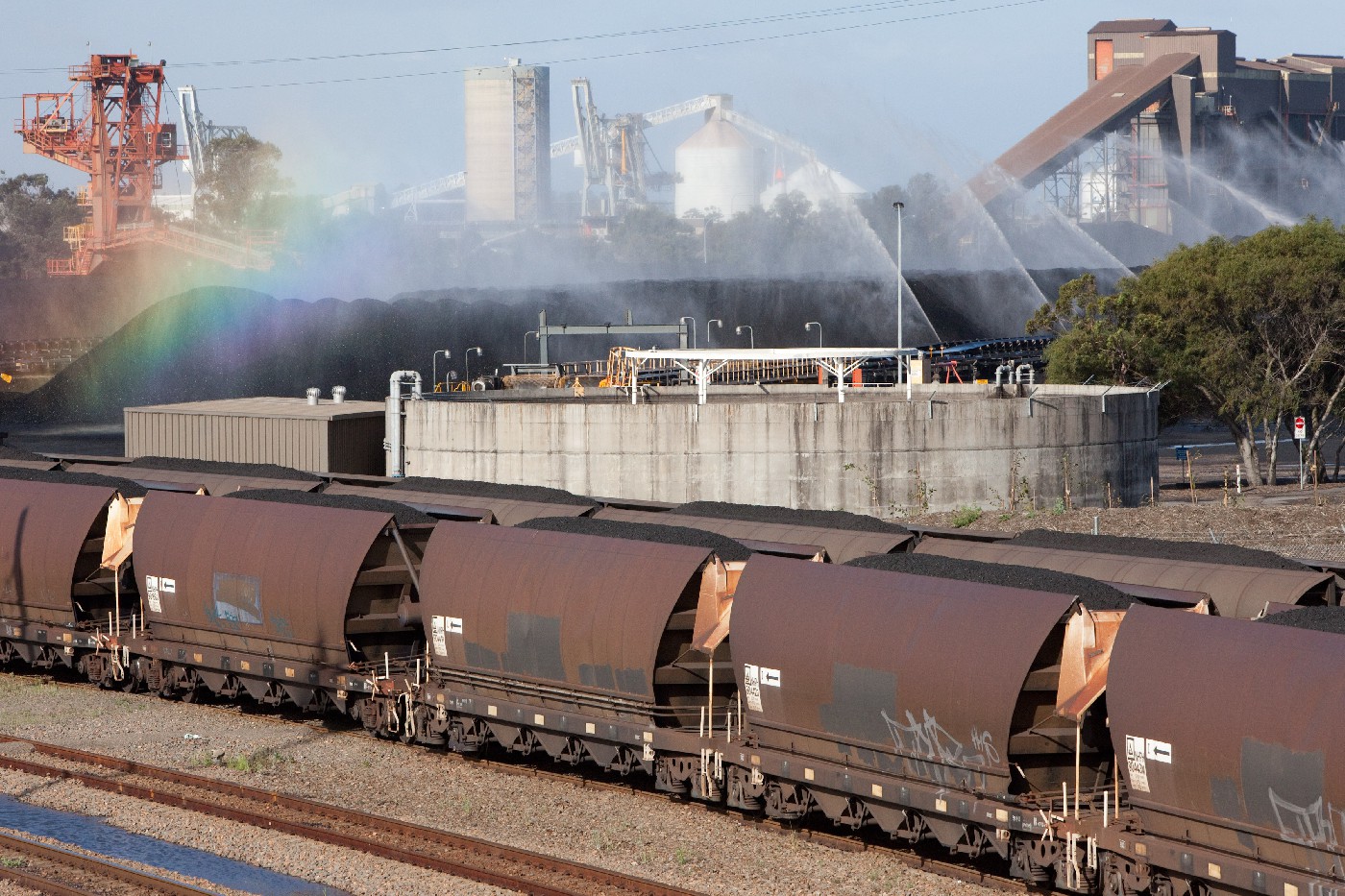 Coal train approaching Port Waratah Coal Loader, 8 November 2010
Photographer: Phillip Onion
